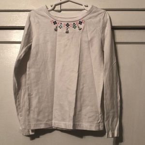 Girls white long sleeve shirt